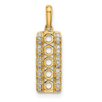 14K Family Jewelry Diamond Semi-Set Pendant