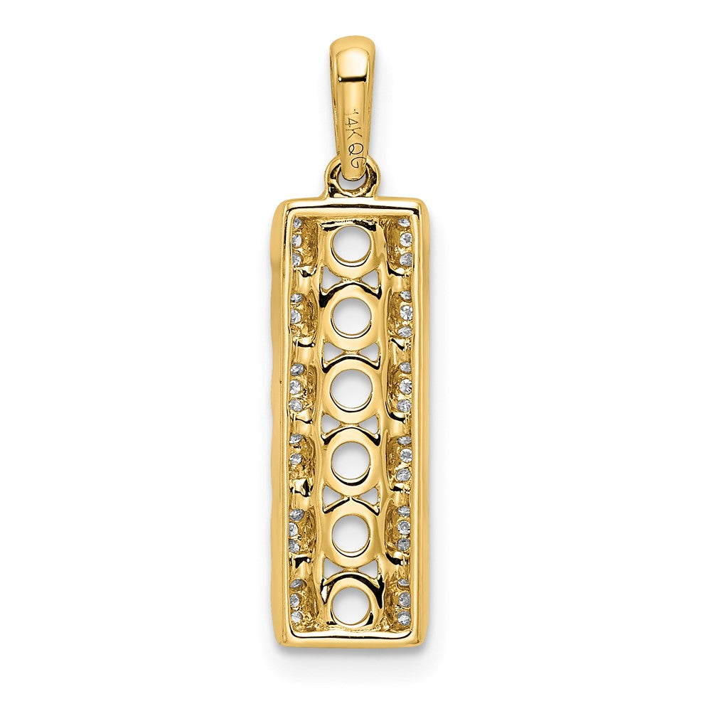 14K Family Jewelry Synthetic Stone & Diamond Set Pendant
