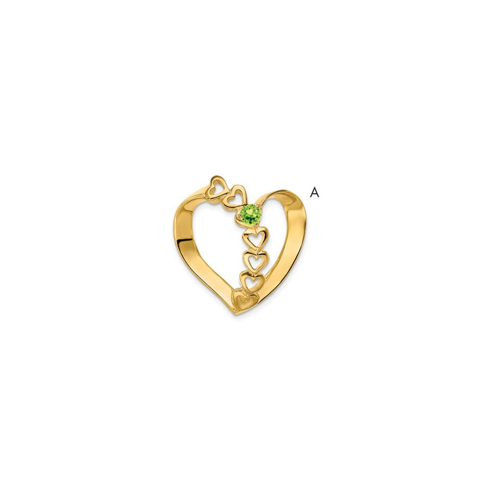 14k Synthetic Diamond Family Heart Slide