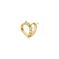 14k Synthetic Diamond Family Heart Slide