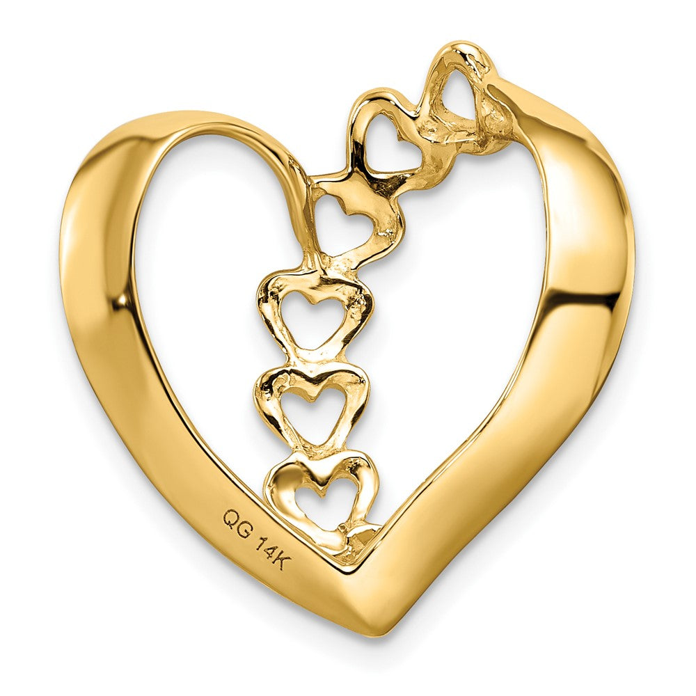 14k Synthetic Diamond Family Heart Slide
