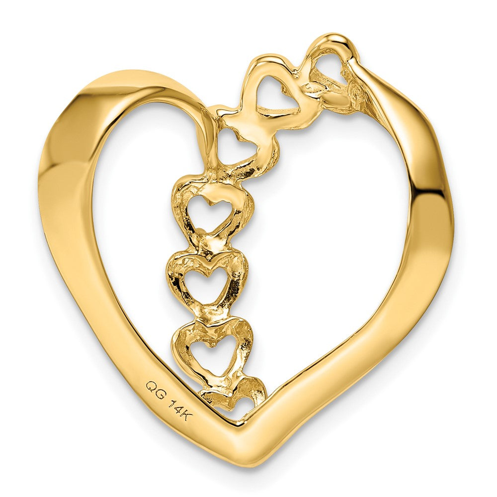 14k Synthetic Diamond Family Heart Slide
