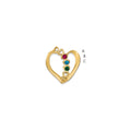 14k Synthetic Diamond Family Heart Slide