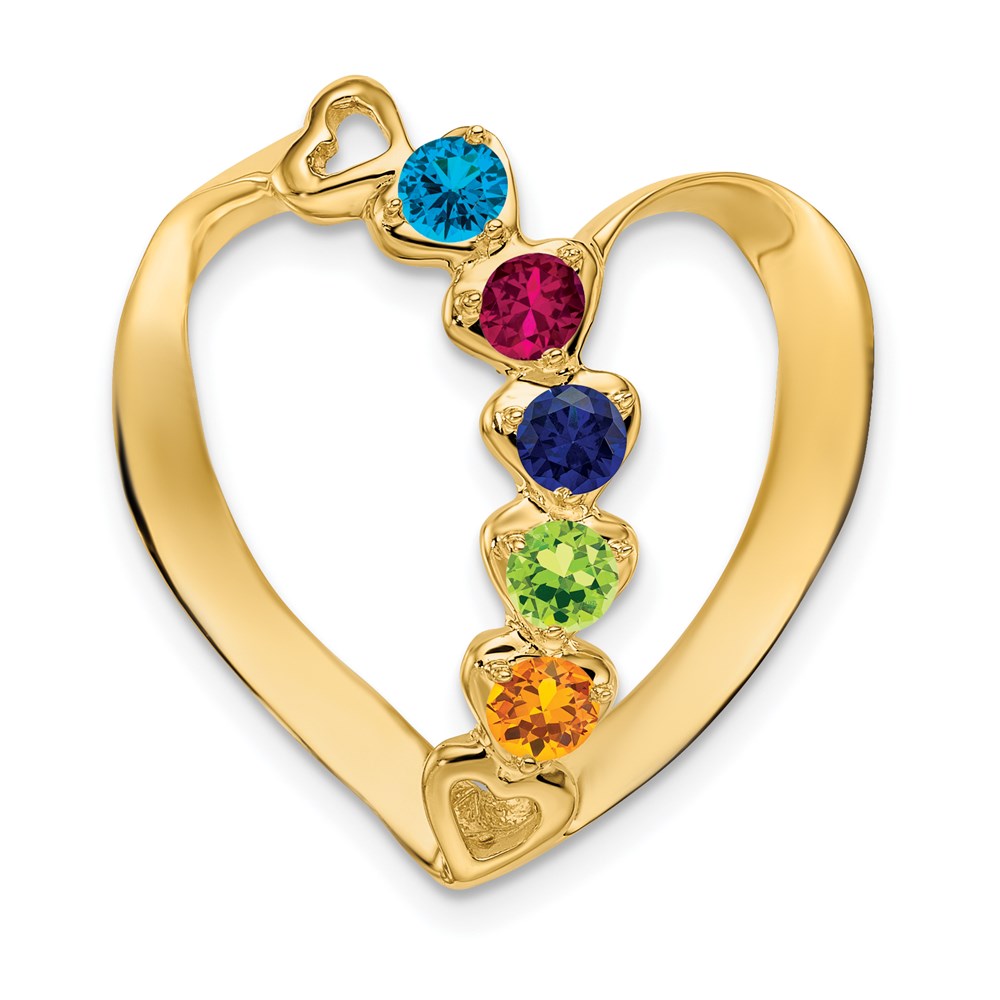 14k Genuine 5 Stone Mother's Slide