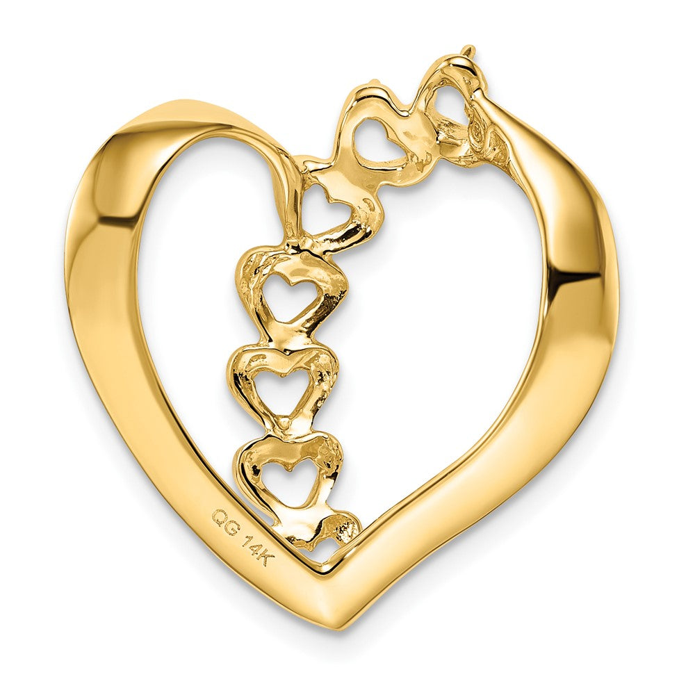 14k Synthetic Diamond Family Heart Slide