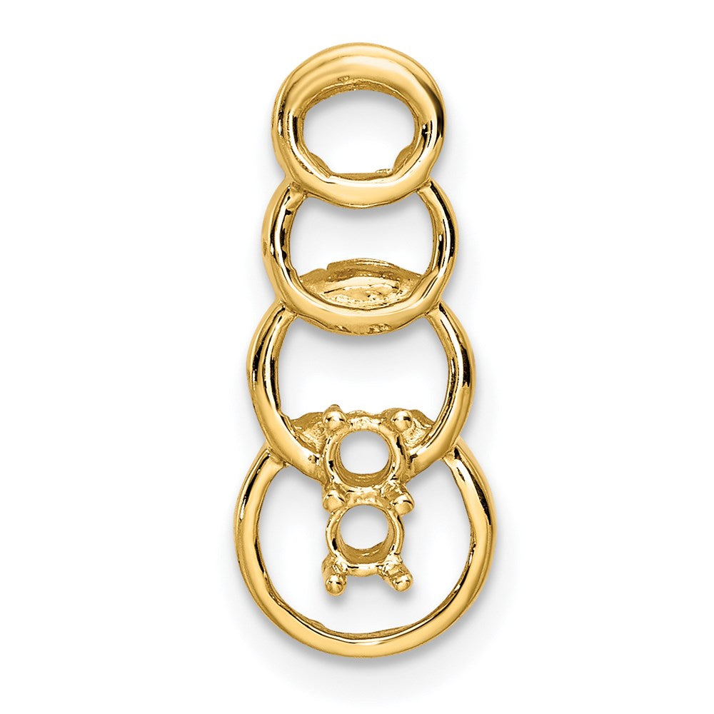 14k 2 Synthetic Stone Family Pendant