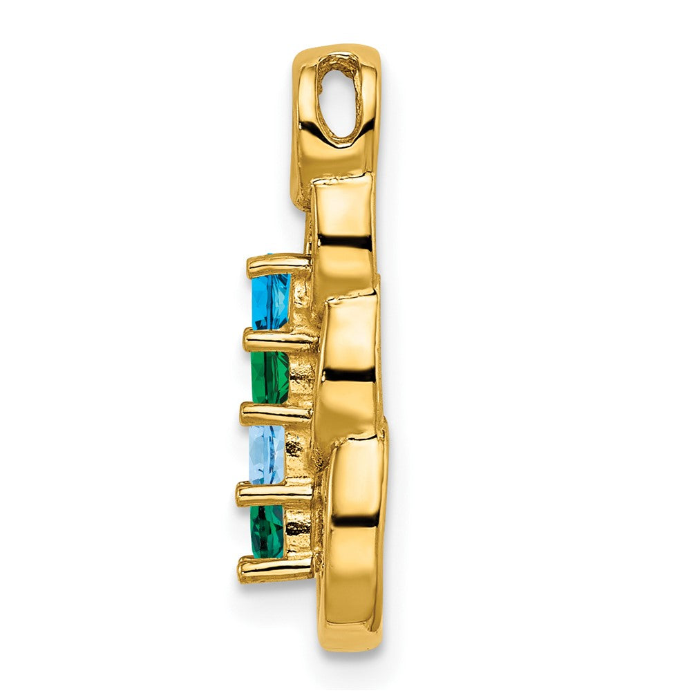 14k 4 Genuine Stone Family Pendant
