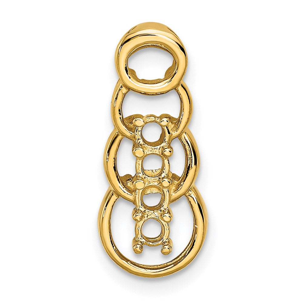 14k 4 Synthetic Stone Family Pendant