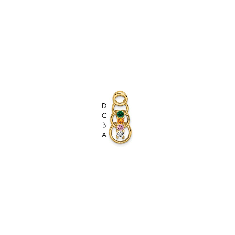 14k 4 Genuine Stone Family Pendant
