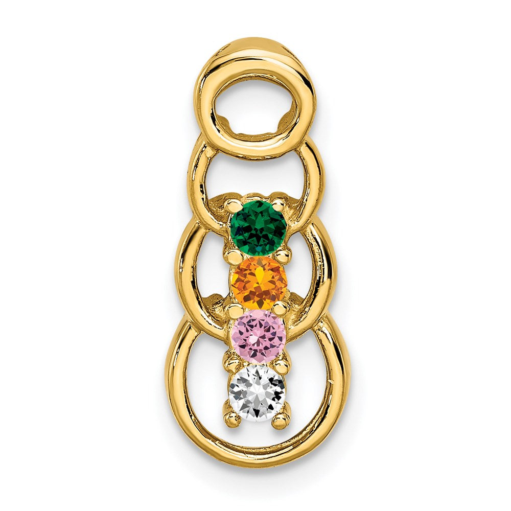 14k 4 Synthetic Stone Family Pendant
