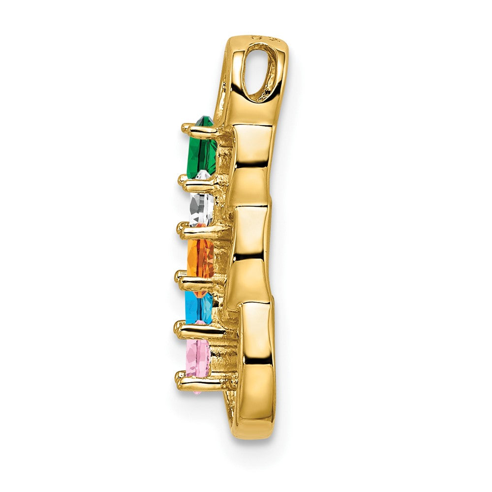 14k 5 Genuine Stone Family Pendant