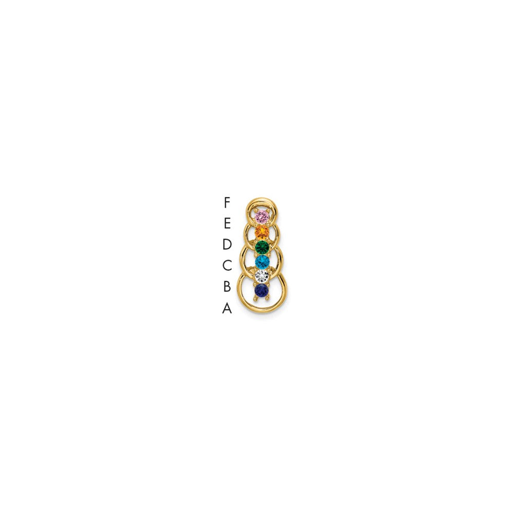 14k 6 Synthetic Stone Family Pendant