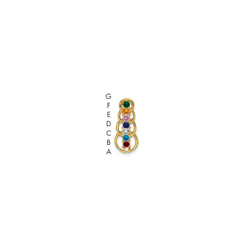 14ky 7 Synthetic Stone Family Pendant