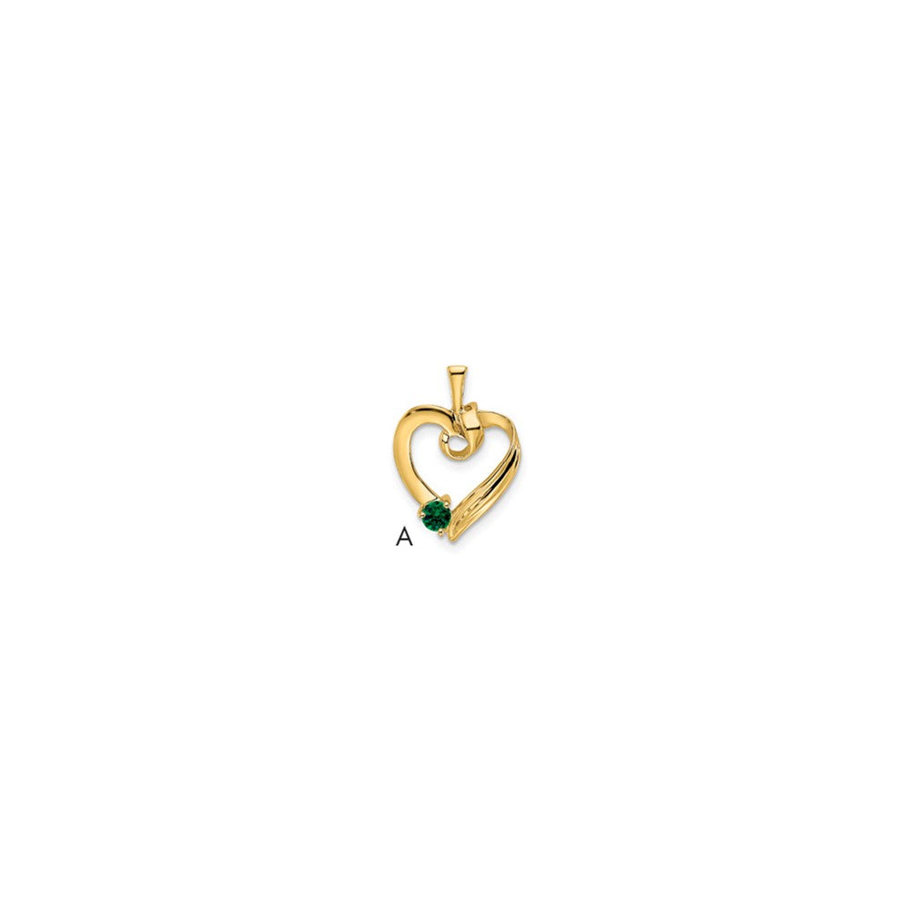 14k 1 Synthetic Stone Family Pendant