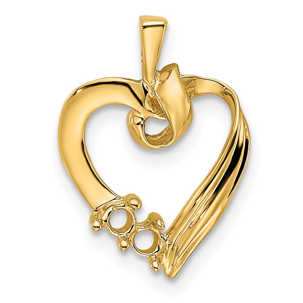14k 2 Genuine Stone Family Pendant