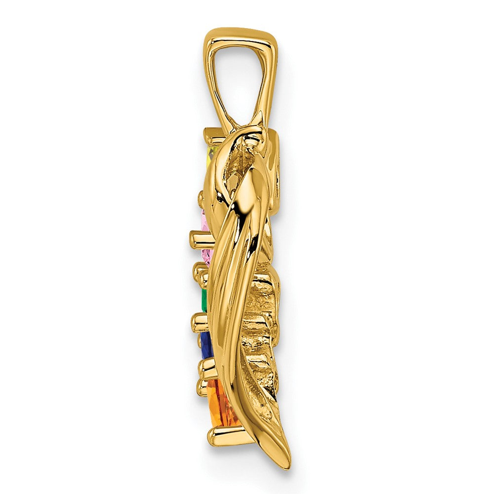 14k 5 Genuine Stone Family Pendant