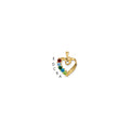 14k 5 Genuine Stone Family Pendant
