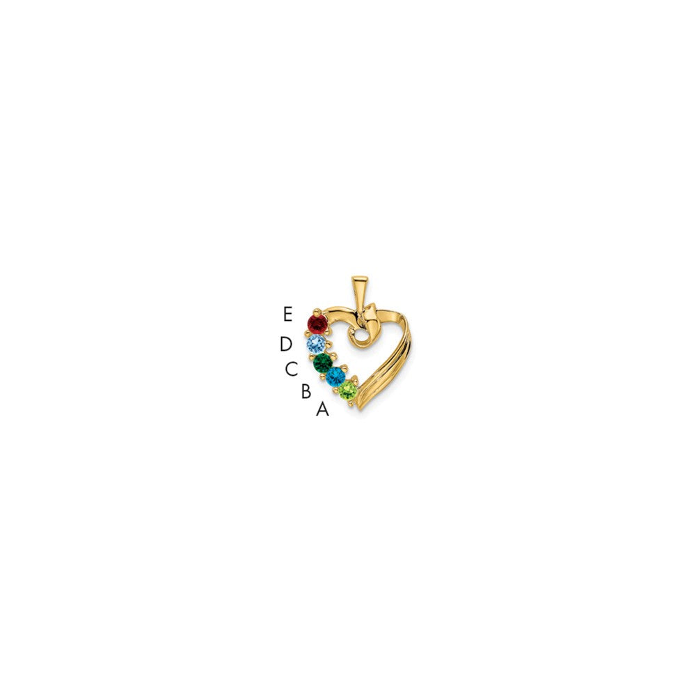 14k 5 Synthetic Stone Family Pendant