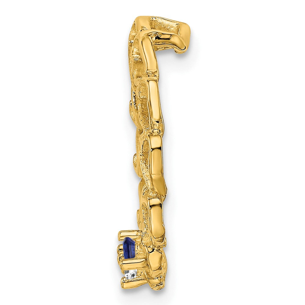14k 2 Synthetic Stone Family Pendant