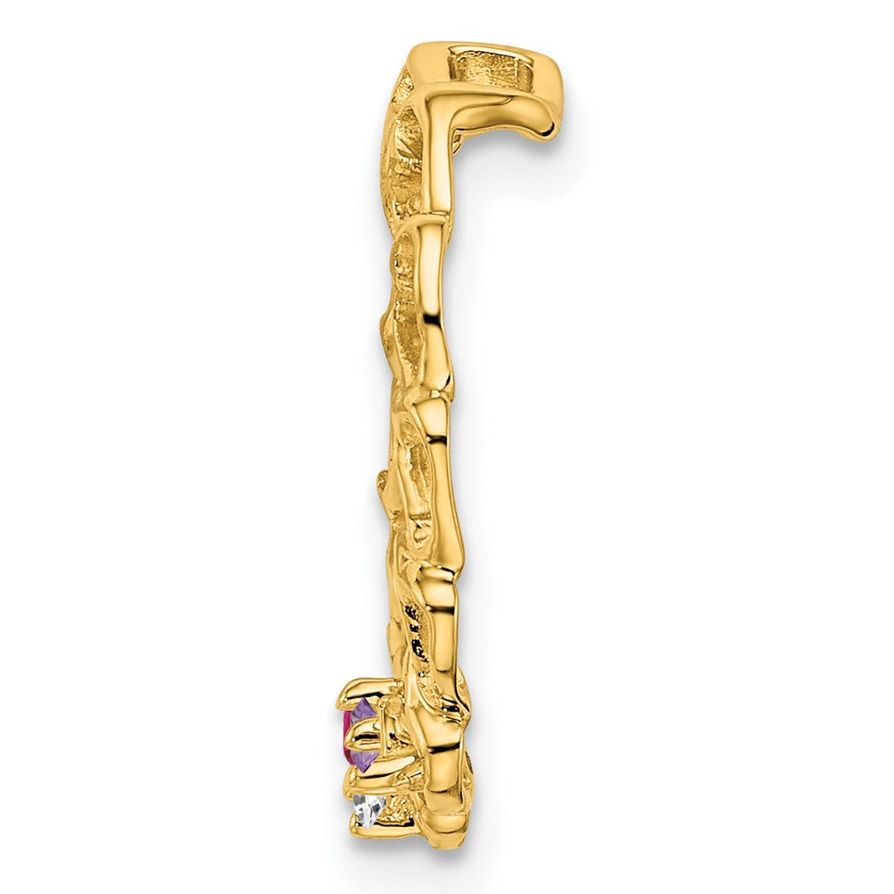 14k 3 Genuine Stone Family Pendant