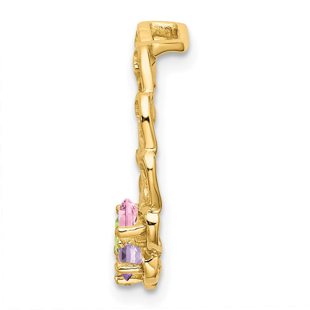14k 4 Synthetic Stone Family Pendant