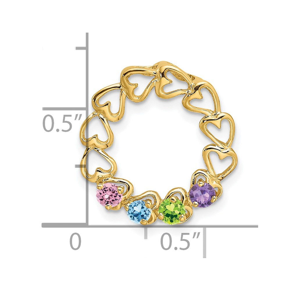 14k 4 Synthetic Stone Family Pendant