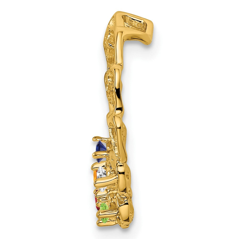 14k 5 Synthetic Stone Family Pendant