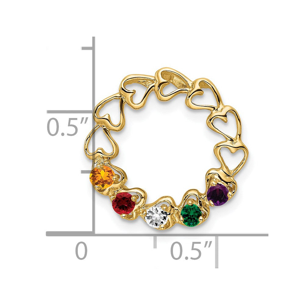 14k 5 Synthetic Stone Family Pendant