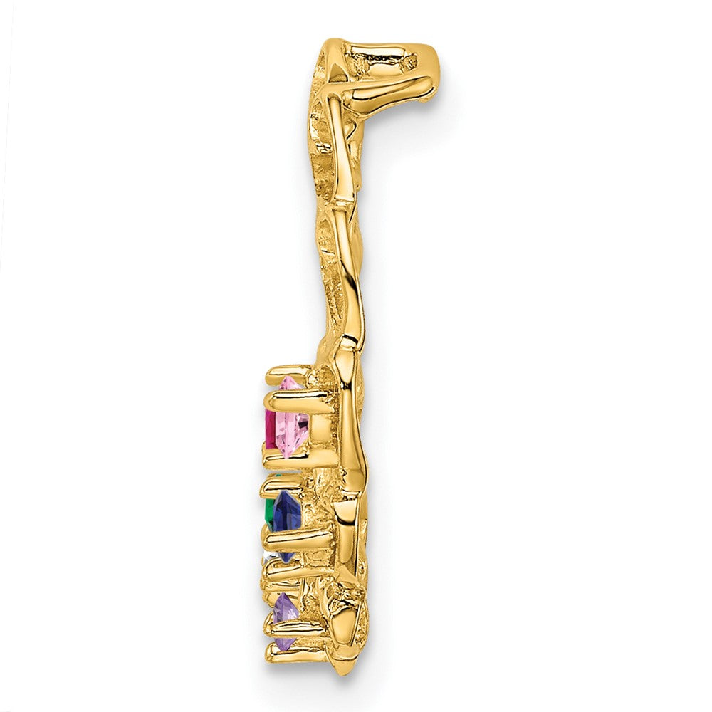 14k 6 Synthetic Stone Family Pendant