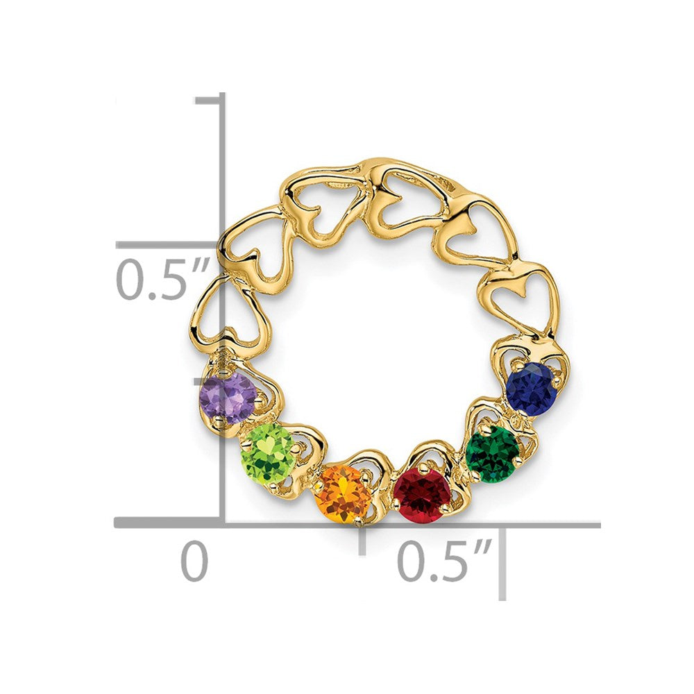 14k 6 Synthetic Stone Family Pendant