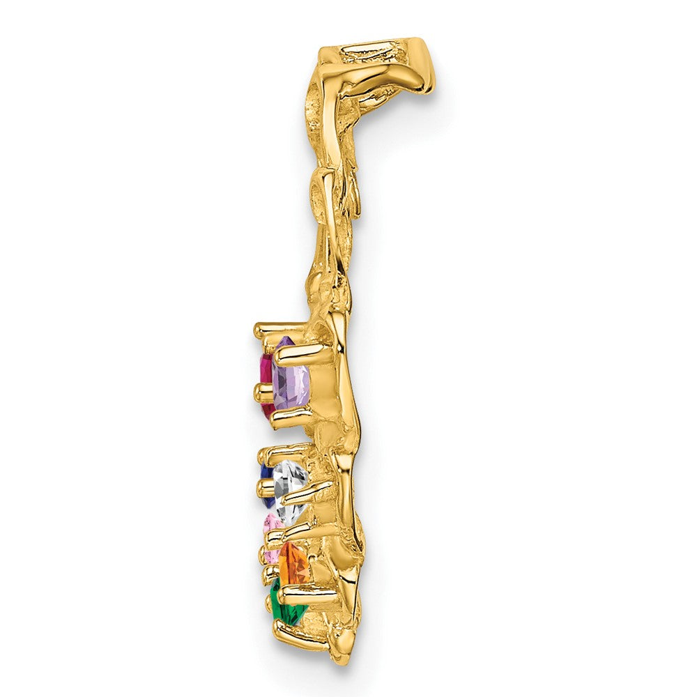 14k 7 Synthetic Stone Family Pendant