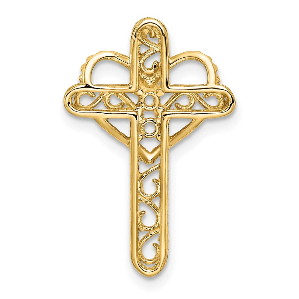 14k Genuine 2 Stone Mother's Cross Pendant