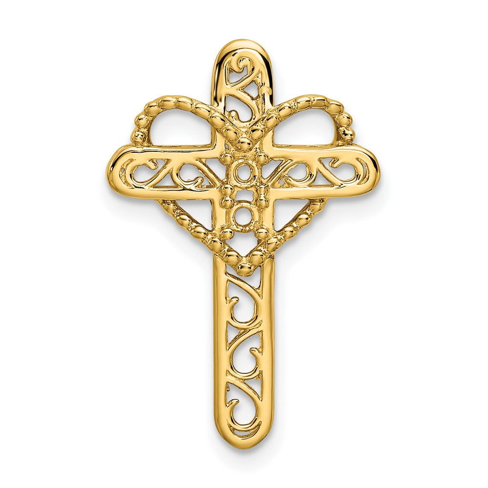 14k Genuine 2 Stone Mother's Cross Pendant