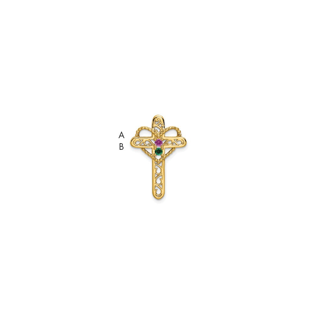 14k Synthetic Diamond Family Jewelry Pendant