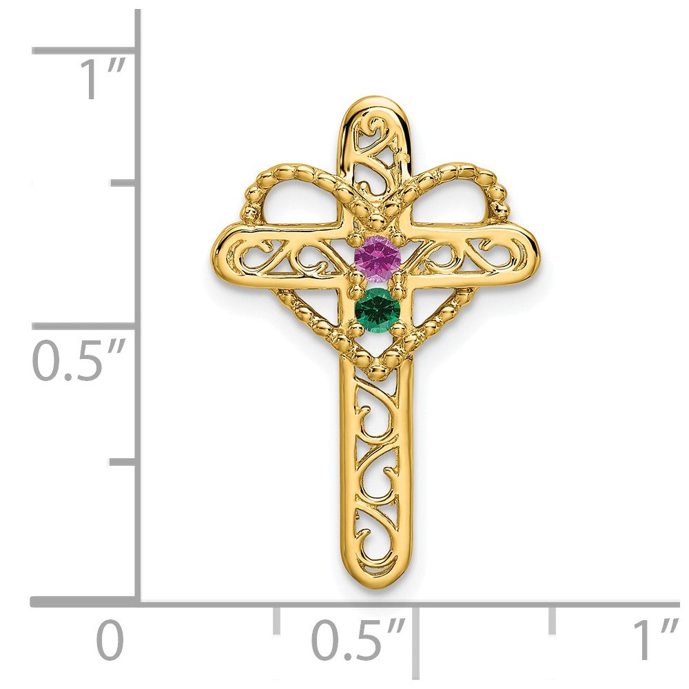 14k Synthetic Diamond Family Jewelry Pendant