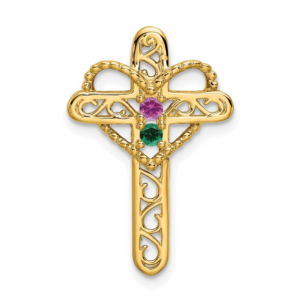14k Synthetic Diamond Family Jewelry Pendant