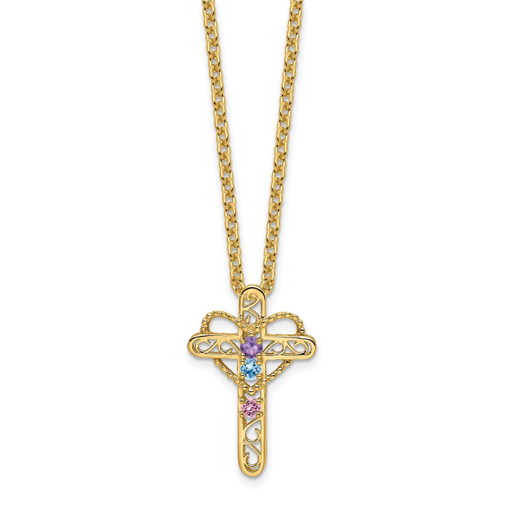 14k Synthetic Diamond Family Jewelry Pendant