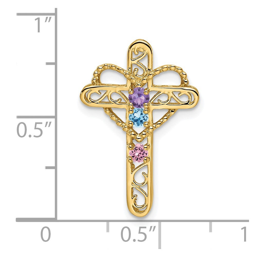 14k Synthetic Diamond Family Jewelry Pendant