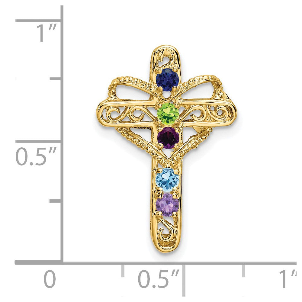 14k Synthetic Diamond Family Jewelry Pendant