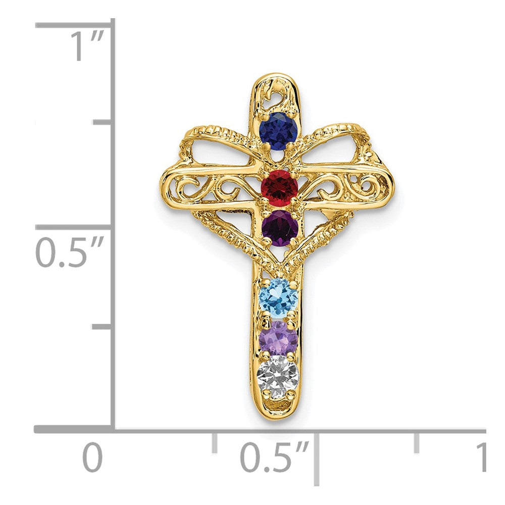 14k Synthetic Diamond family jewelry pendant