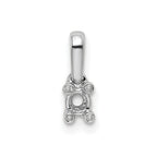 14K White Gold Family Jewelry Diamond Semi-Set Pendant