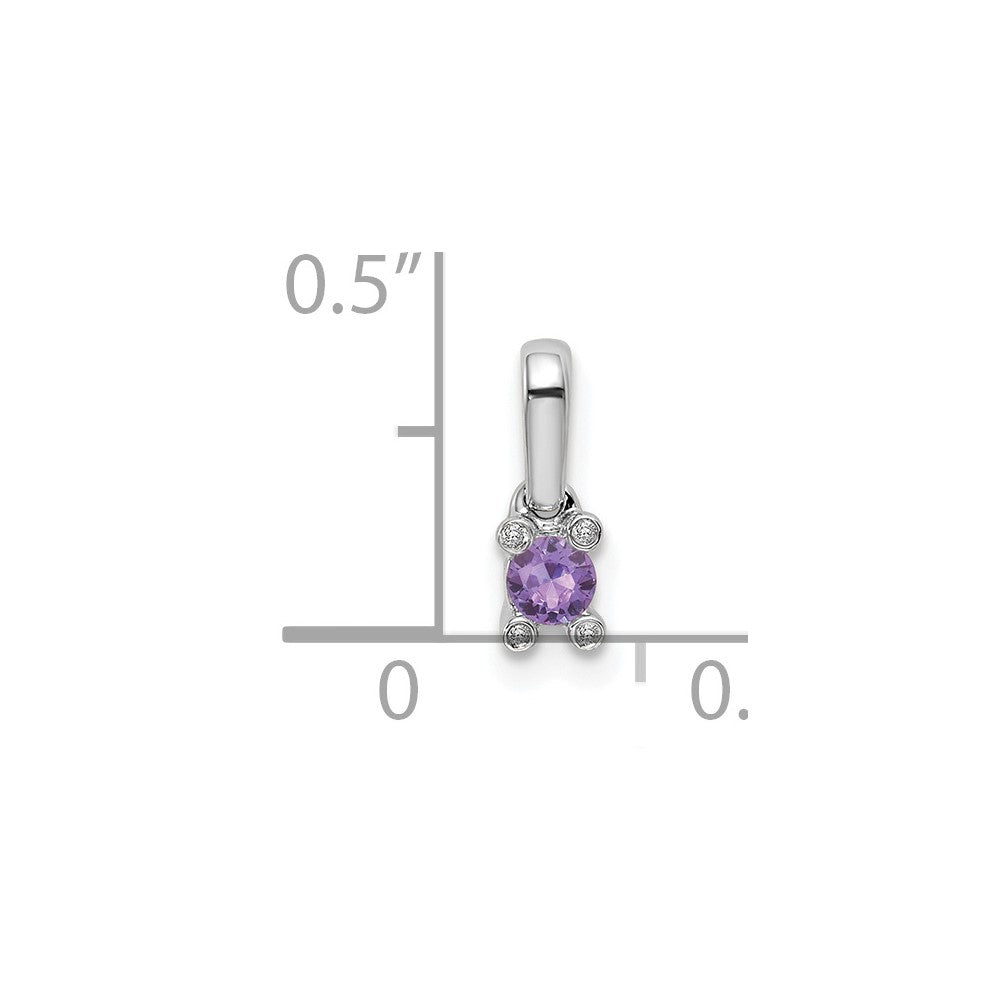 14K White Gold Family Jewelry Diamond Semi-Set Pendant