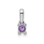14K White Gold Family Jewelry Diamond Semi-Set Pendant