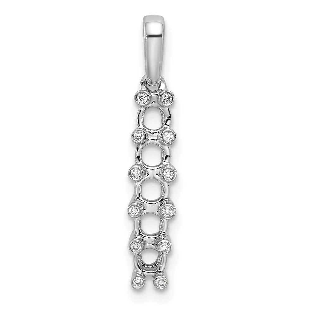 14K White Gold Family Jewelry Genuine Stone & Diamond Set Pendant
