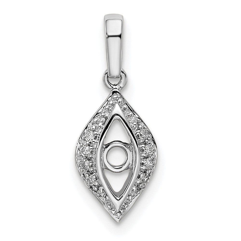 14K White Gold Family Jewelry Genuine Stone & Diamond Set Pendant
