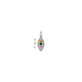 14K White Gold Family Jewelry Genuine Stone & Diamond Set Pendant