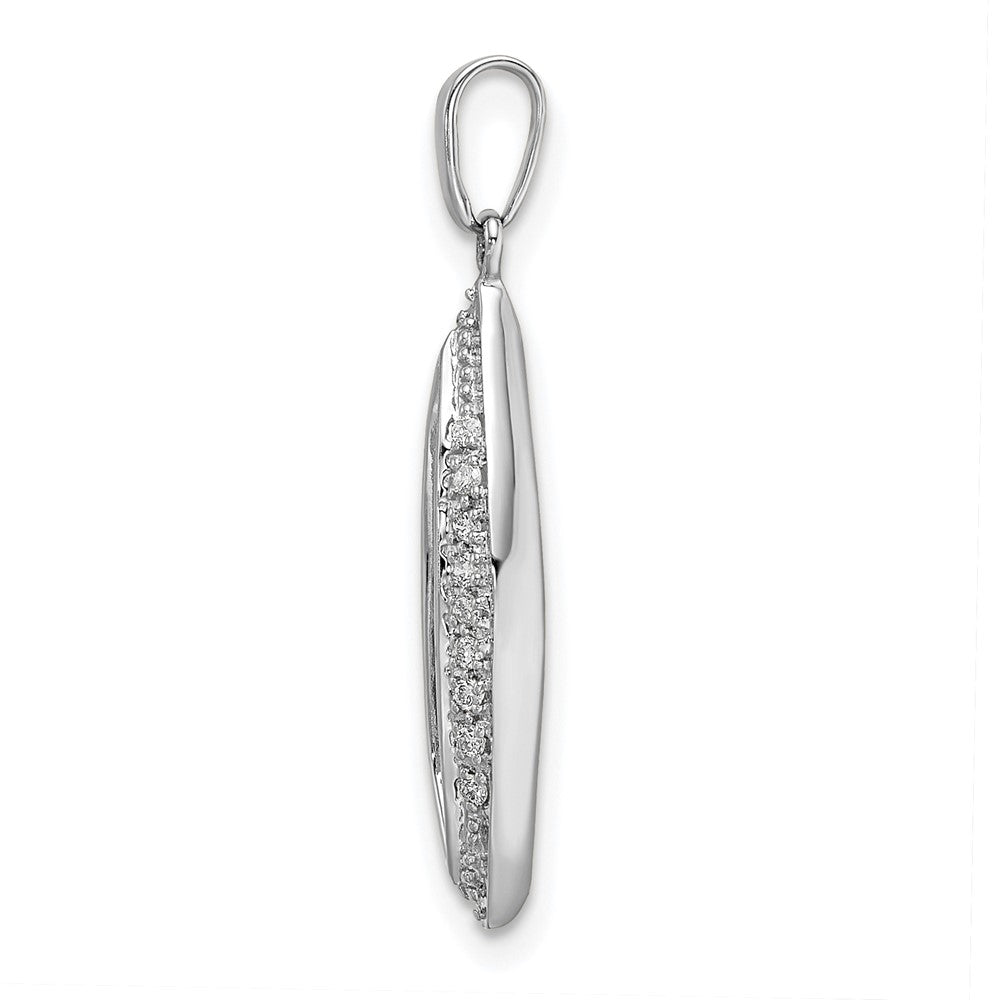 14K White Gold Family Jewelry Synthetic Stone & Diamond Set Pendant