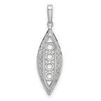 14K White Gold Family Jewelry Diamond Semi-Set Pendant
