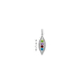 14K White Gold Family Jewelry Genuine Stone & Diamond Set Pendant