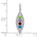 14K White Gold Family Jewelry Diamond Semi-Set Pendant